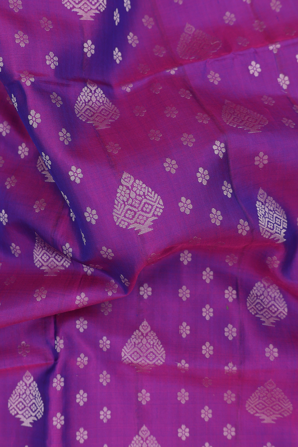Soft Silk Saree In Dual Tone With Allover Buttas