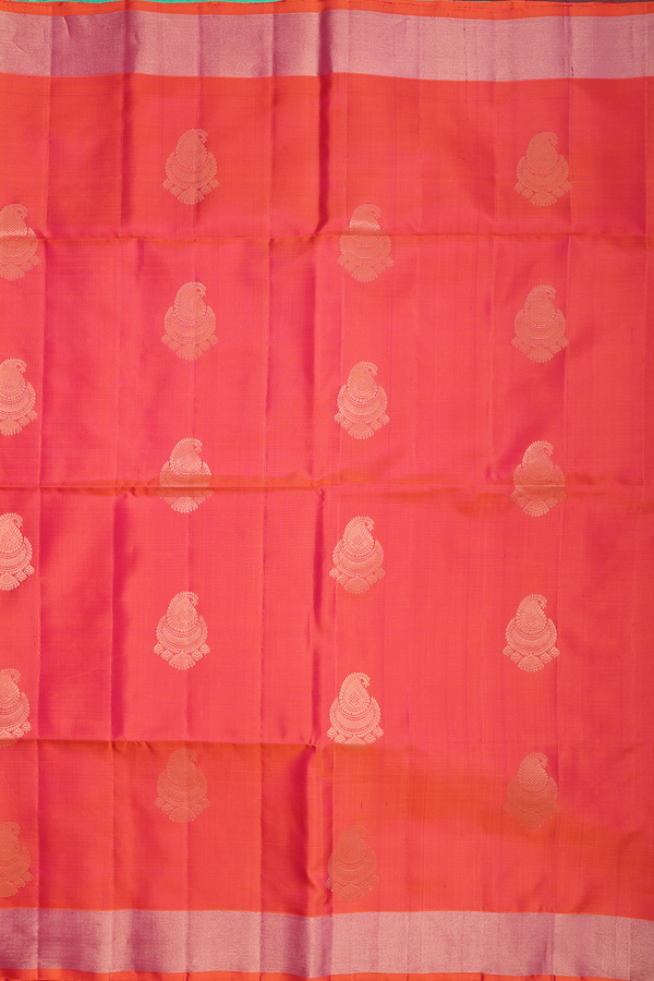 Soft Silk Saree In Dual Tone With Paisley Motifs