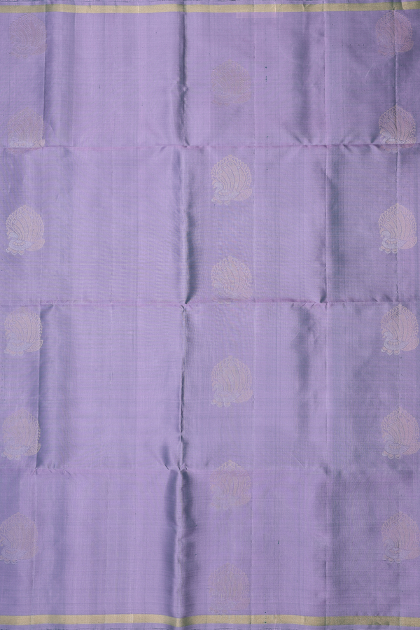 Soft Silk Saree In Dual Tone With Peacock Motifs