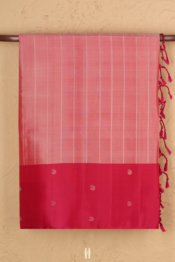 Soft Silk Saree In Dual Tone With Stripes Design