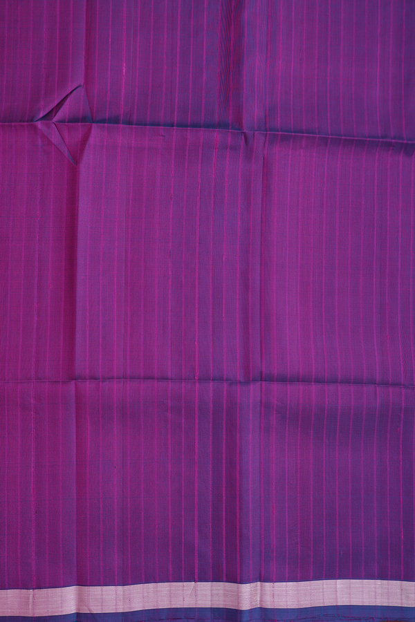 Soft Silk Saree In Dual Tone With Self Stripes Design