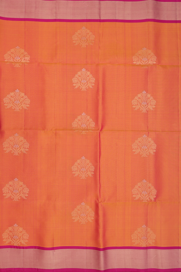 Soft Silk Saree In Dual Tone With Tree Motifs