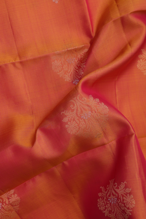 Soft Silk Saree In Dual Tone With Tree Motifs