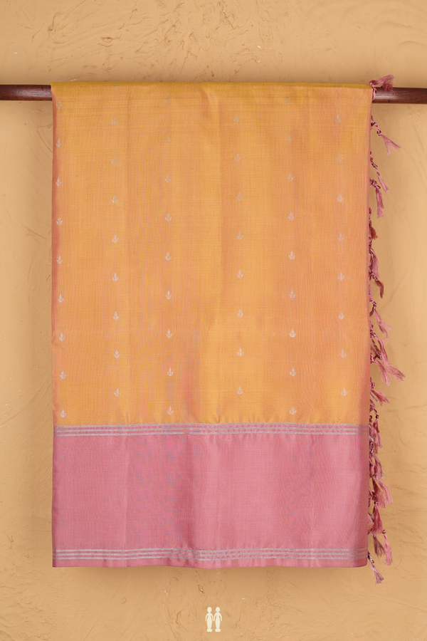 Soft Silk Saree In Dual Tone With Zari Buttas