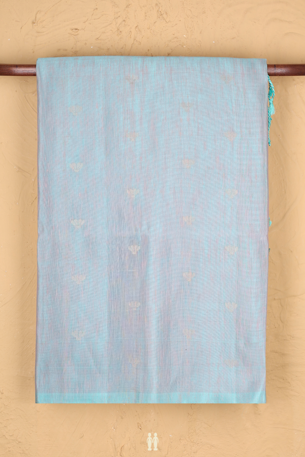 Soft Silk Saree In Dual Tone With Zari Buttas