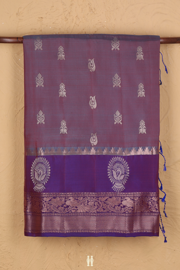 Soft Silk Saree In Dual Tone With Zari Buttas