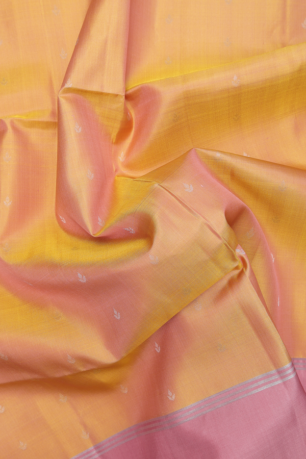Soft Silk Saree In Dual Tone With Zari Buttas