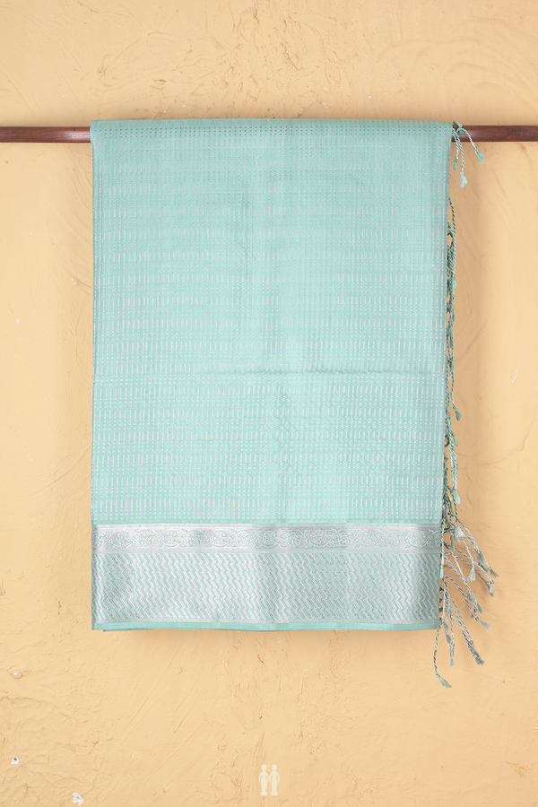 Soft Silk Saree In Dusty Green With Brocade Design