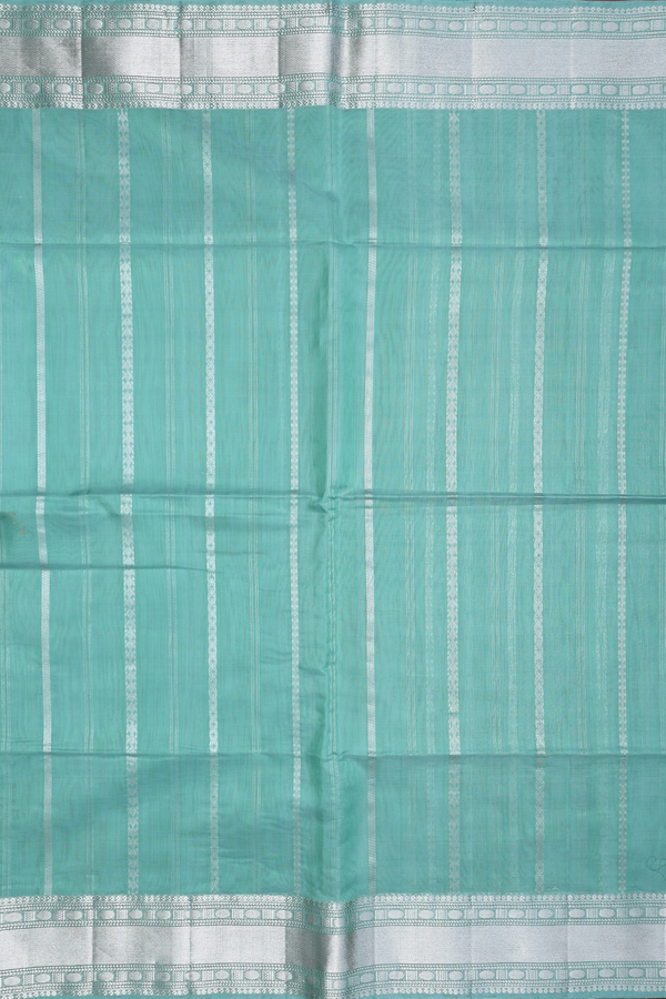 Soft Silk Saree In Dusty Green With Stripes Design