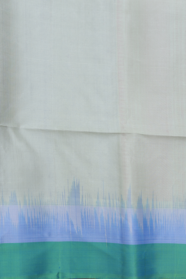 Soft Silk Saree In Dusty Green With Threadwork Buttas