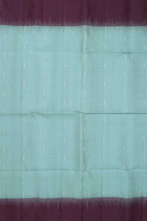 Soft Silk Saree In Dusty Green With Zari Buttas
