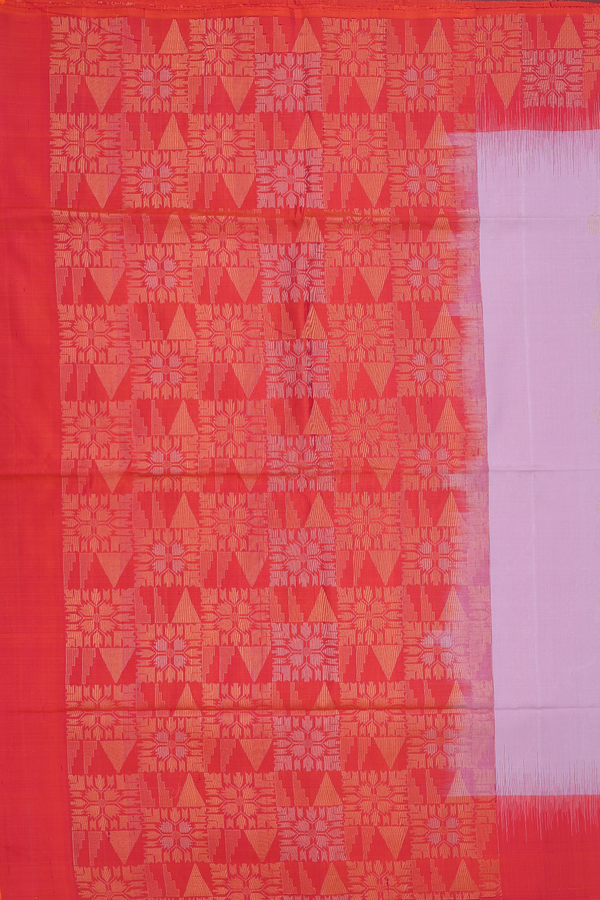Soft Silk Saree In Dusty Lavender With Floral Buttas