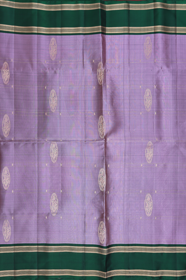 Soft Silk Saree In Dusty Purple With Floral Motifs
