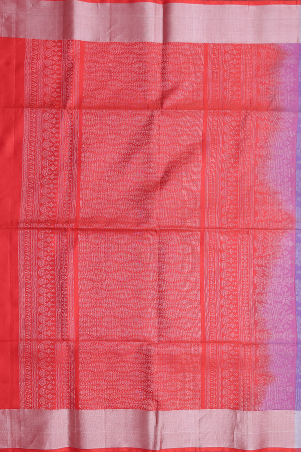 Soft Silk Saree In Dusty Purple With Floral Design