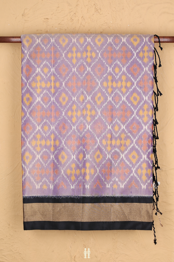 Soft Silk Saree In Dusty Purple With Printed Design