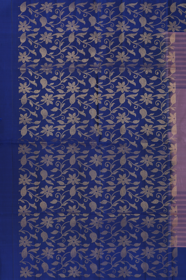 Soft Silk Saree In Dusty Purple With Stripes Design