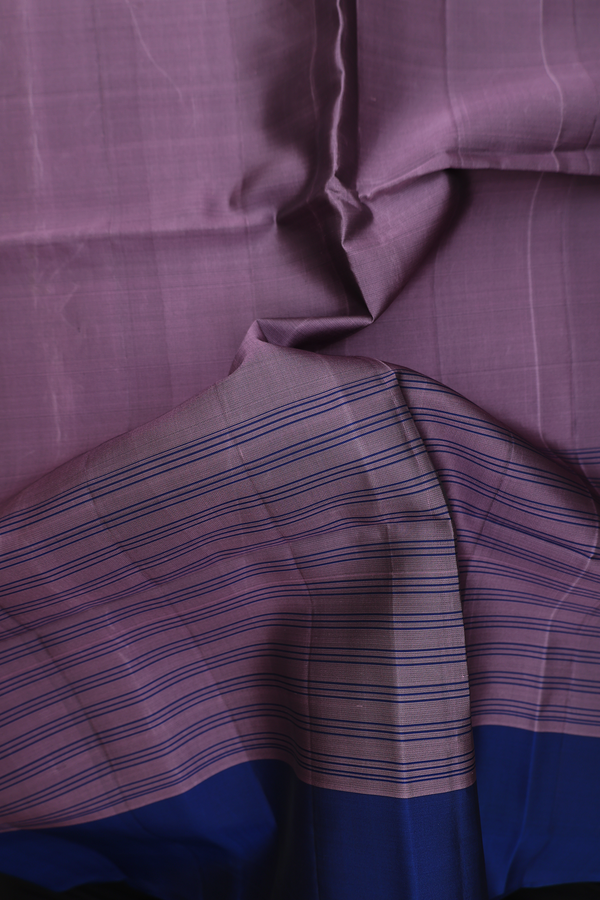 Soft Silk Saree In Dusty Purple With Stripes Design