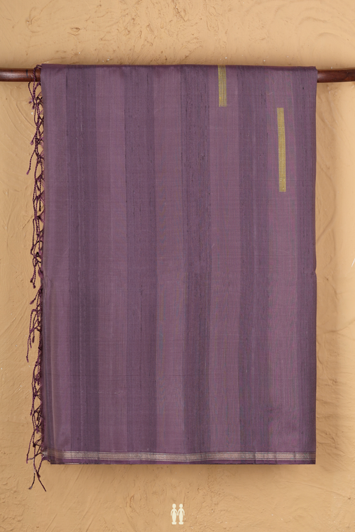 Soft Silk Saree In Dusty Purple With Threadwork Design