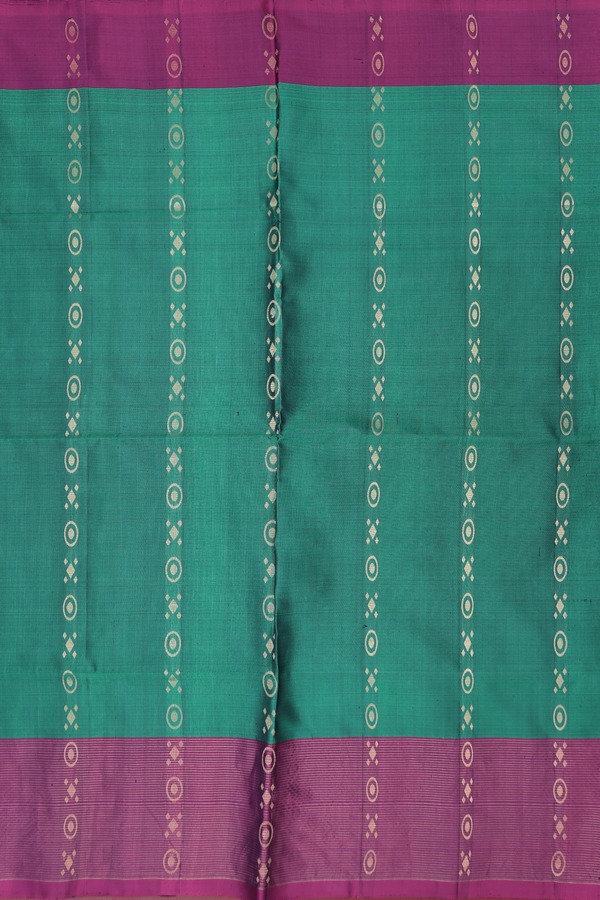 Soft Silk Saree In Emerald Green With Allover Design