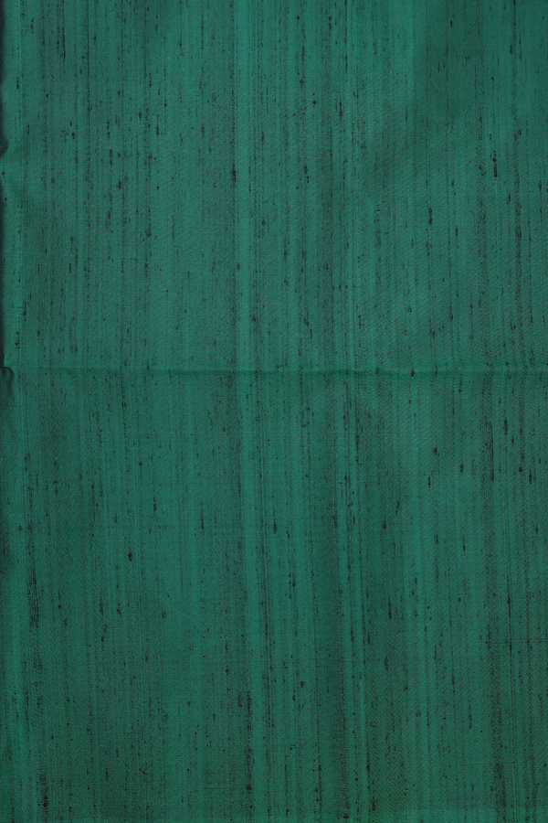 Soft Silk Saree In Emerald Green With Zari Buttis