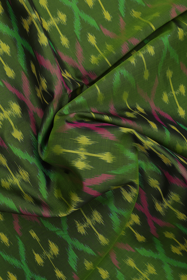 Soft Silk Saree In Fern Green With Allover Printed Design
