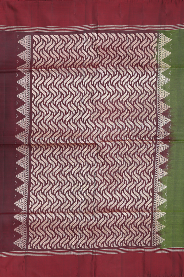 Soft Silk Saree In Fern Green With Floral Buttas