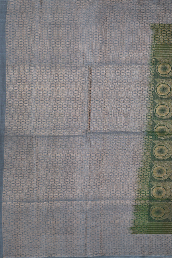 Soft Silk Saree In Forest Green With Brocade Design