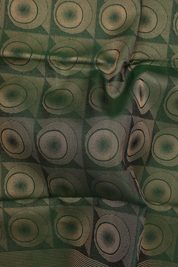 Soft Silk Saree In Forest Green With Brocade Design