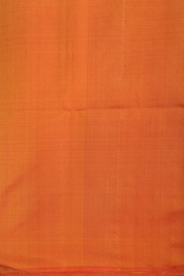 Soft Silk Saree In Ginger Orange With Zari Buttas