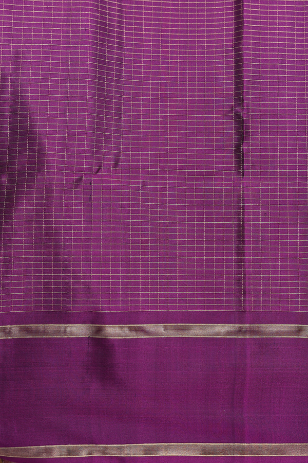 Soft Silk Saree In Golden Brown With Check Design