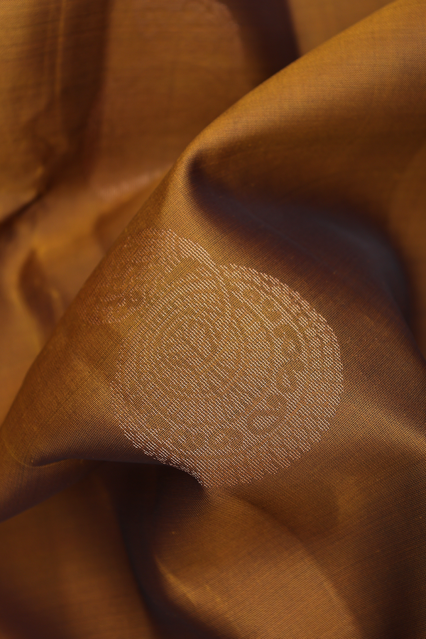 Soft Silk Saree In Golden Brown With Zari Motifs