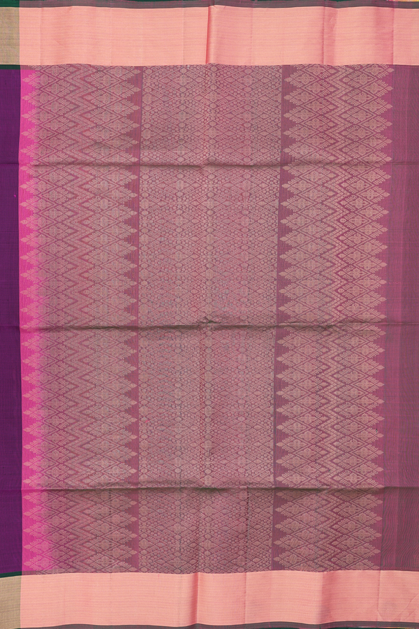 Soft Silk Saree In Grape Purple With Floral Motifs