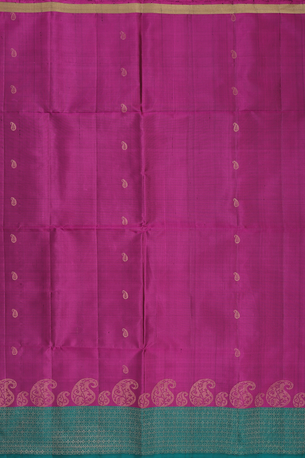 Soft Silk Saree In Grape Purple With Paisley Buttas