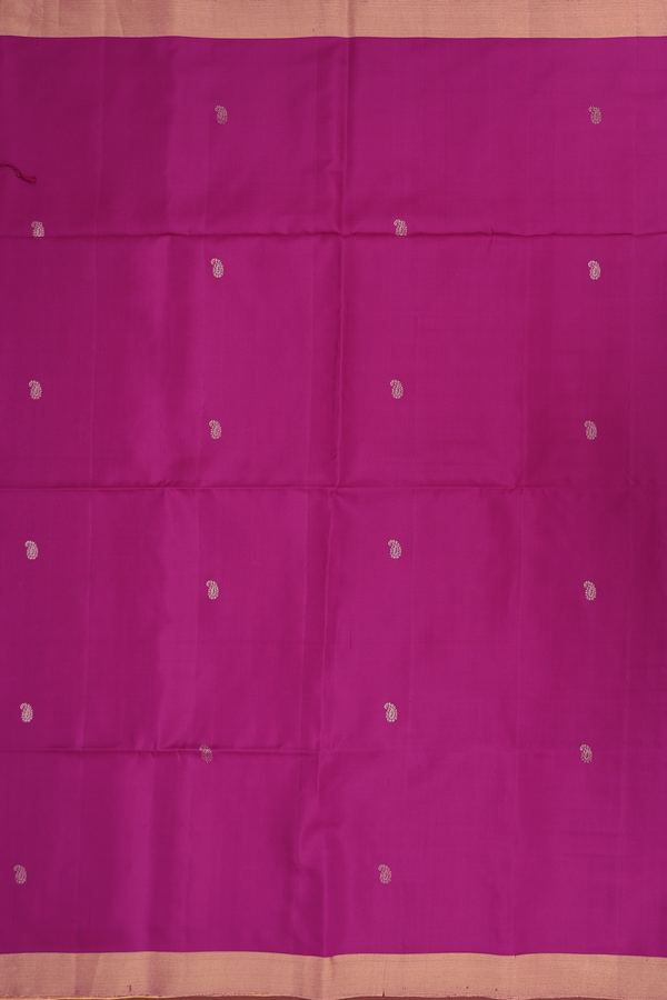 Soft Silk Saree In Grape Purple With Paisley Buttas