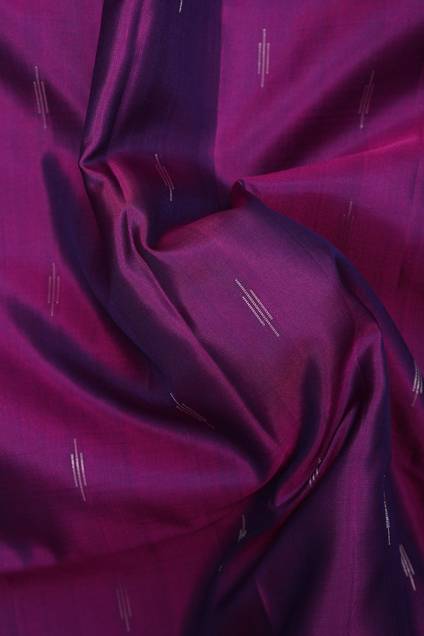 Soft Silk Saree In Grape Purple With Zari Buttas