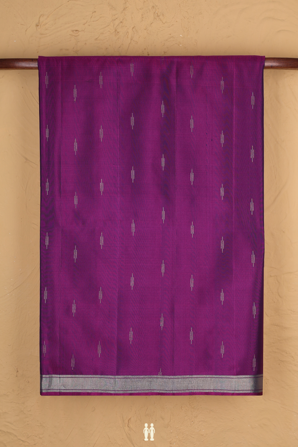 Soft Silk Saree In Grape Purple With Zari Buttas