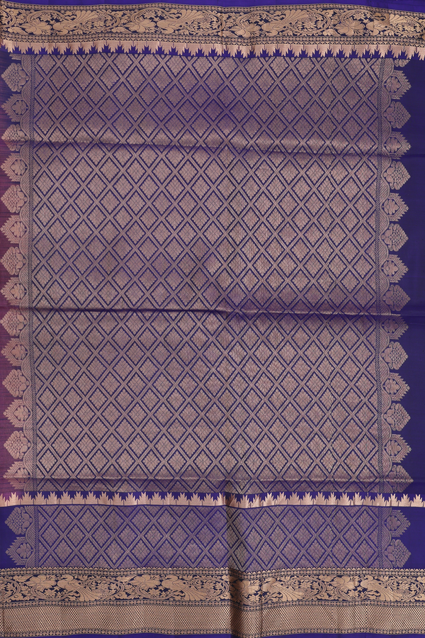 Soft Silk Saree In Grape Purple With Zari Buttas