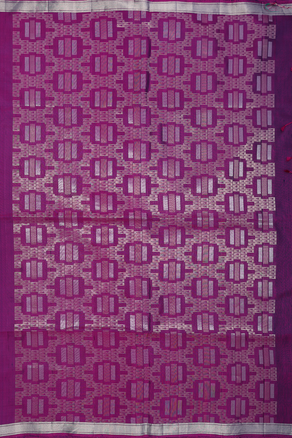 Soft Silk Saree In Grape Purple With Zari Buttas