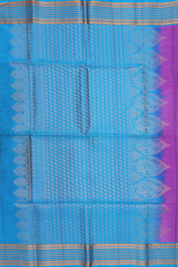 Soft Silk Saree In Grape Purple With Peacock Motifs