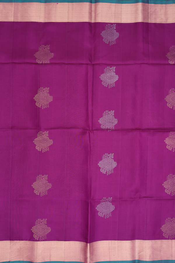 Soft Silk Saree In Grape Purple With Zari Motifs