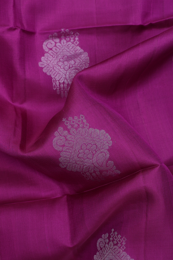 Soft Silk Saree In Grape Purple With Zari Motifs