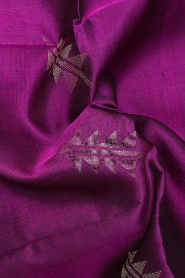 Soft Silk Saree In Grape Purple With Zari Motifs