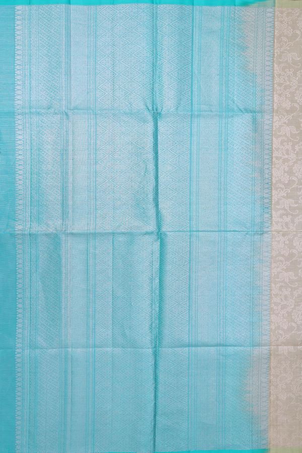 Soft Silk Saree In Green Tissue With Allover Design