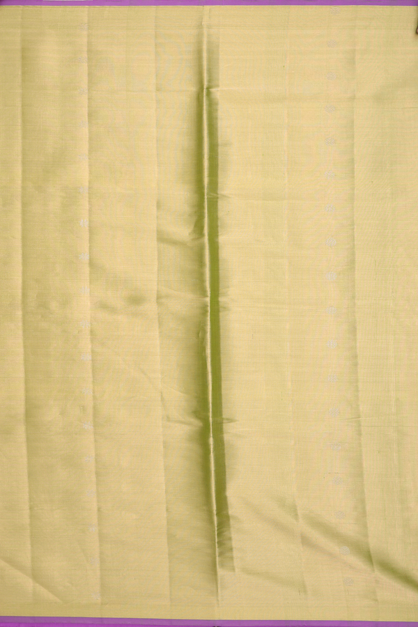 Soft Silk Saree In Green Tissue With Rudraksh And Floral Buttas
