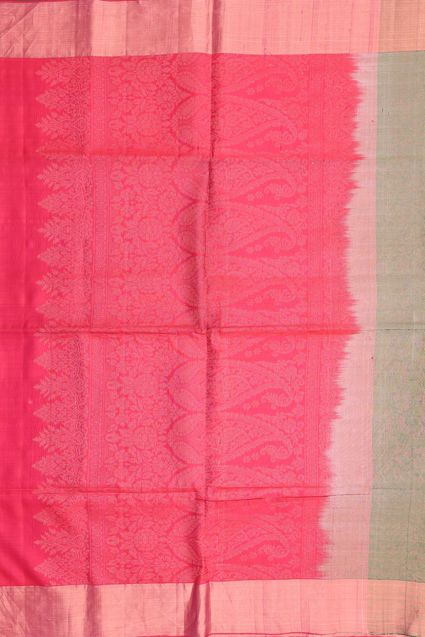 Soft Silk Saree In Green With Brocade Design