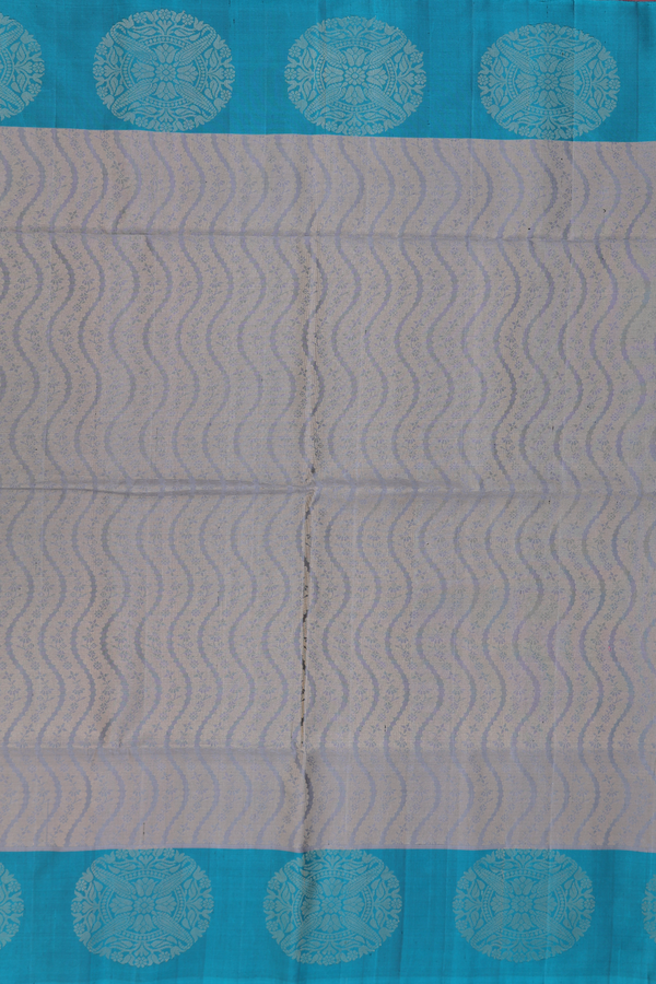 Soft Silk Saree In Greenish Grey With Allover Design