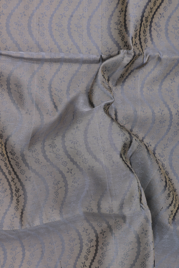 Soft Silk Saree In Greenish Grey With Allover Design