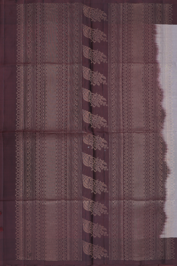 Soft Silk Saree In Grey With Floral Zari Motifs