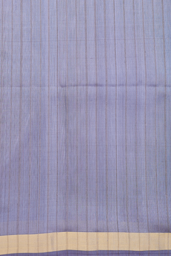 Soft Silk Saree In Grey With Stripes Design