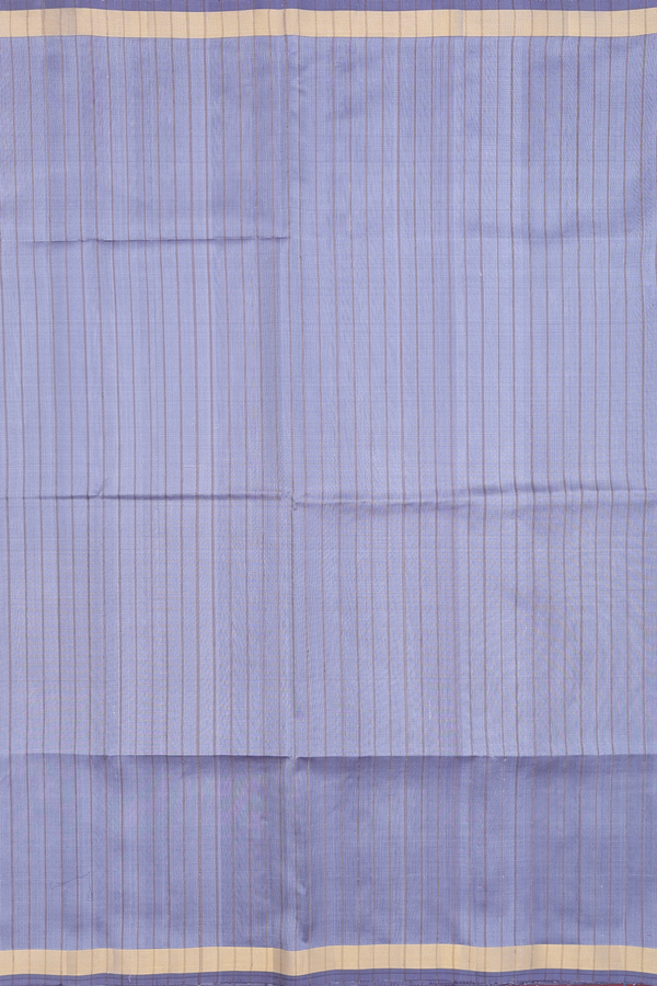 Soft Silk Saree In Grey With Stripes Design